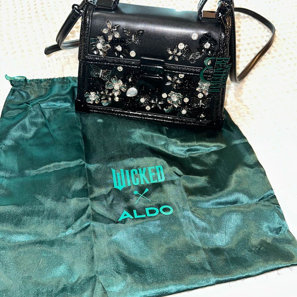 Aldo d Wicked Black Embellished Mini Top-Handle Bag - Picture 4 of 10